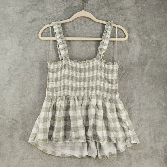 ANGELS Smocked Women Top Size XL(16-18) Woven Casual Pullover Gingham Pattern - Picture 7 of 13